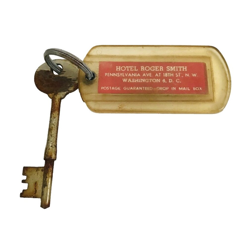 Washington DC Hotel Key & Fob Roger Smith #317 Pennsylvania Ave Vintage Original